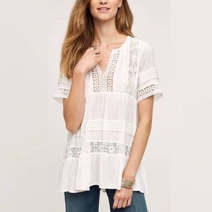 Maeve tiered blouse in white like new size small